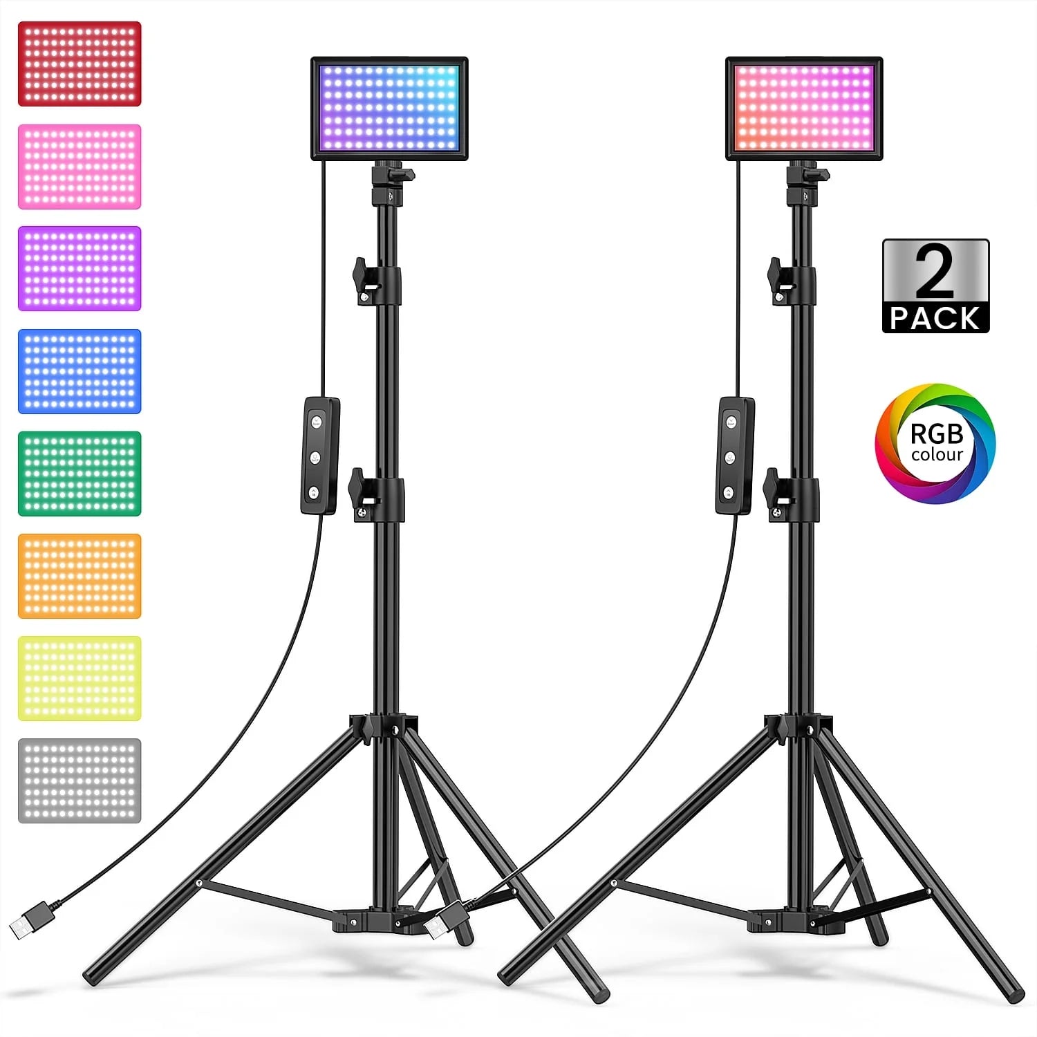 13" LED RGB Selfie Ring Light Tripod Stand & Phone Holder 10 Brightness Level 26 Light Modes Dimmable Ringlight for Beauty Makeup Live Streaming Youtube Video Photography Shooting
