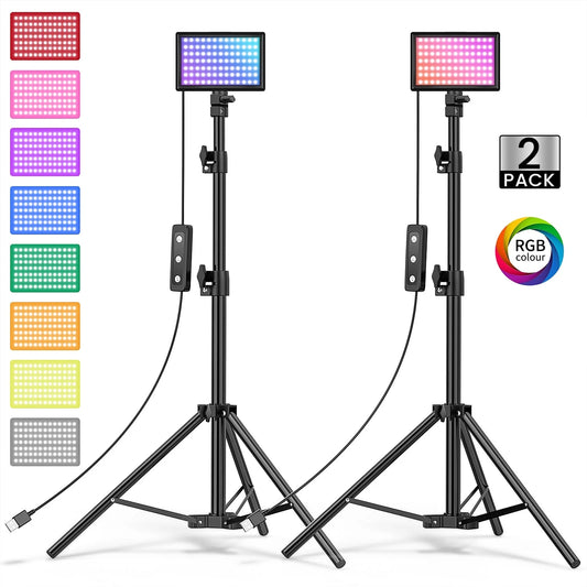 13" LED RGB Selfie Ring Light Tripod Stand & Phone Holder 10 Brightness Level 26 Light Modes Dimmable Ringlight for Beauty Makeup Live Streaming Youtube Video Photography Shooting