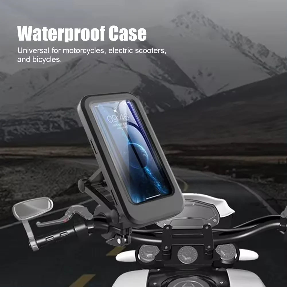 Motorcycle Phone Mount, 2024 Upgrade Bike Phone Holder [Ultra Stable], Bicycle Phone Mount Handlebar Cell Phone Clamp