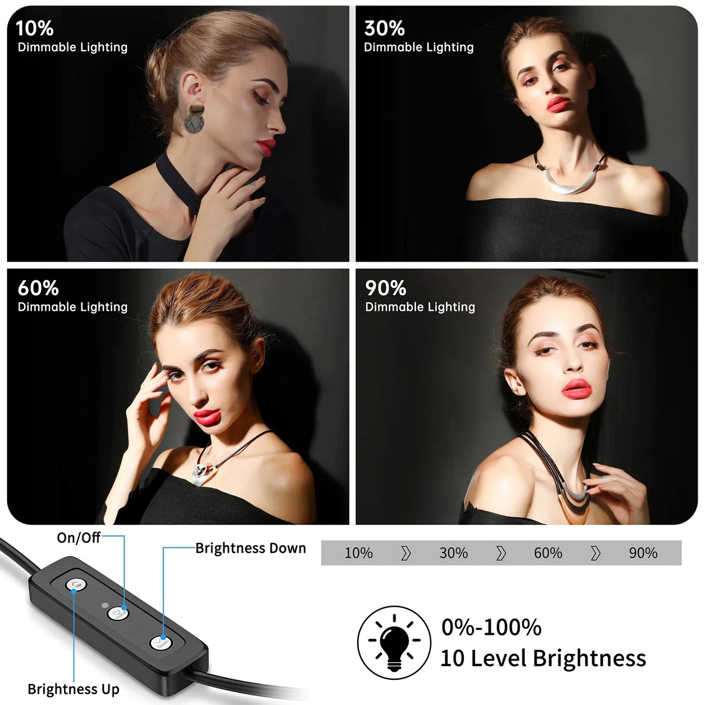 13" LED RGB Selfie Ring Light Tripod Stand & Phone Holder 10 Brightness Level 26 Light Modes Dimmable Ringlight for Beauty Makeup Live Streaming Youtube Video Photography Shooting