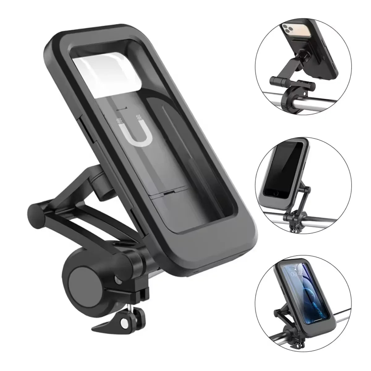Motorcycle Phone Mount, 2024 Upgrade Bike Phone Holder [Ultra Stable], Bicycle Phone Mount Handlebar Cell Phone Clamp