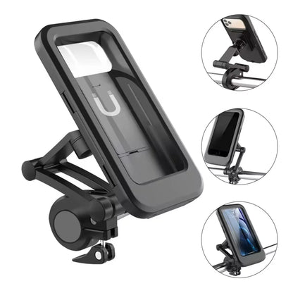 Motorcycle Phone Mount, 2024 Upgrade Bike Phone Holder [Ultra Stable], Bicycle Phone Mount Handlebar Cell Phone Clamp